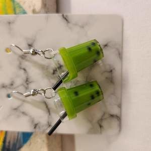 GREEN BOBA EARRINGS